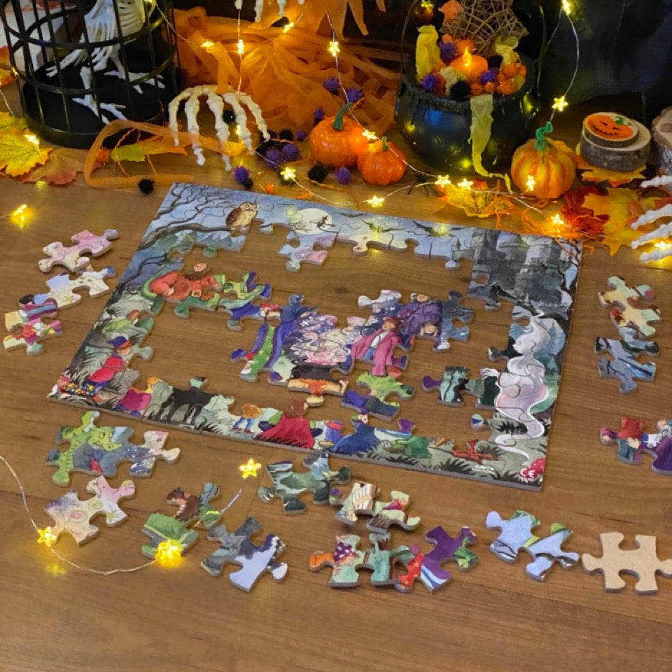 Magical Wizard and dragon wooden jigsaw puzzle