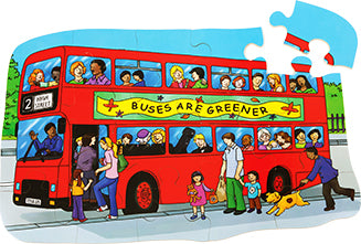 Bus Shaped Wooden Jigsaw Puzzle