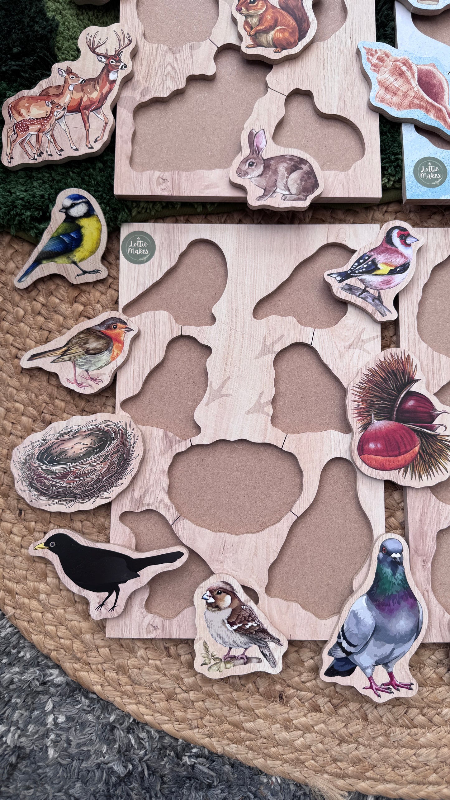 British Birds Peg Puzzle and Small World Play Pieces