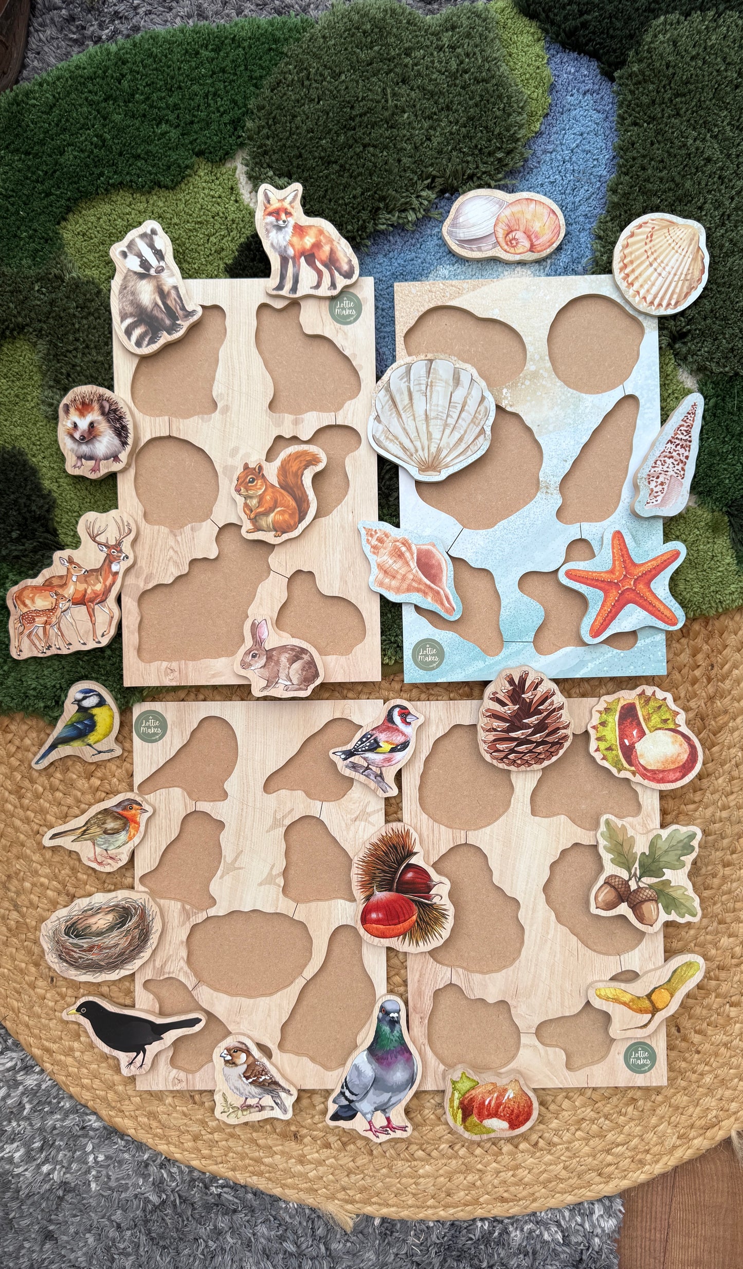 British Birds Peg Puzzle and Small World Play Pieces