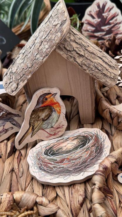 British Birds Peg Puzzle and Small World Play Pieces