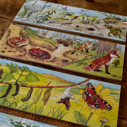 Life cycles wooden jigsaw puzzle set
