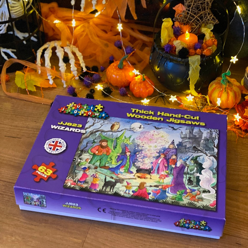 Magical Wizard and dragon wooden jigsaw puzzle
