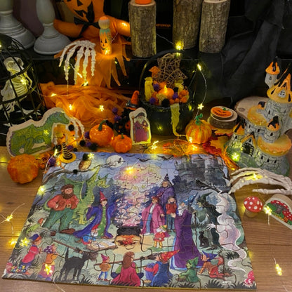 Magical Wizard and dragon wooden jigsaw puzzle