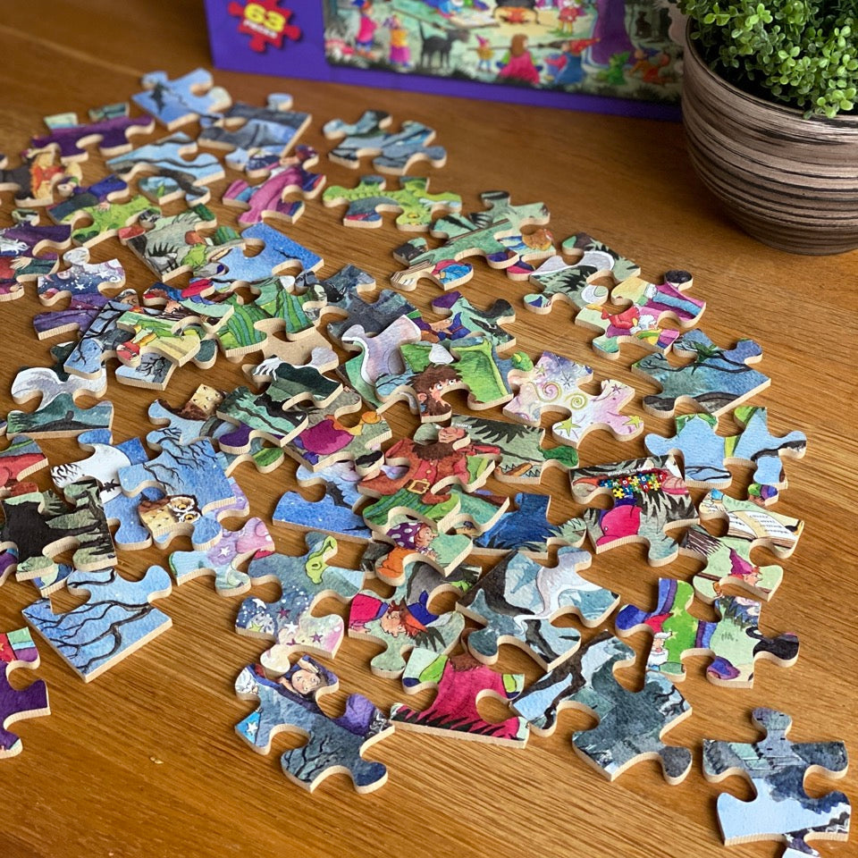 Magical Wizard and dragon wooden jigsaw puzzle