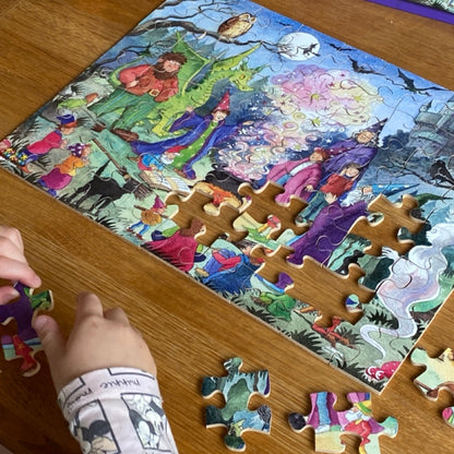 Magical Wizard and dragon wooden jigsaw puzzle