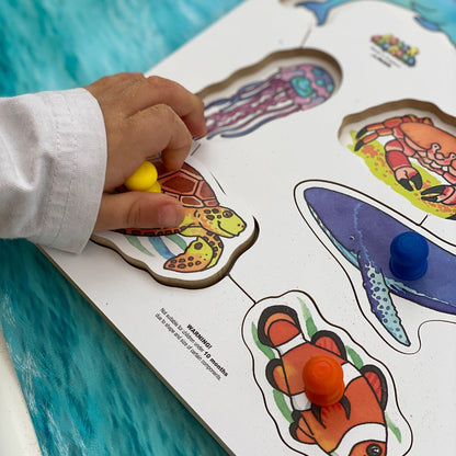 Wooden Peg Puzzle - Sealife / Oceans