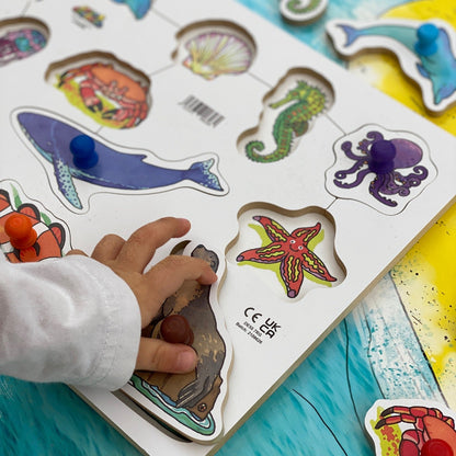 Wooden Peg Puzzle - Sealife / Oceans