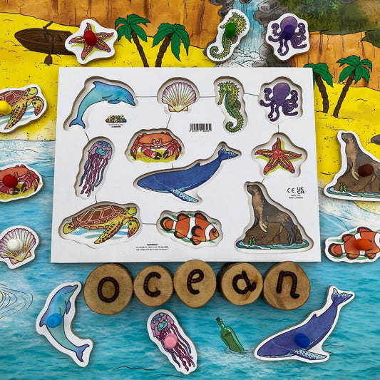 Wooden Peg Puzzle - Sealife / Oceans