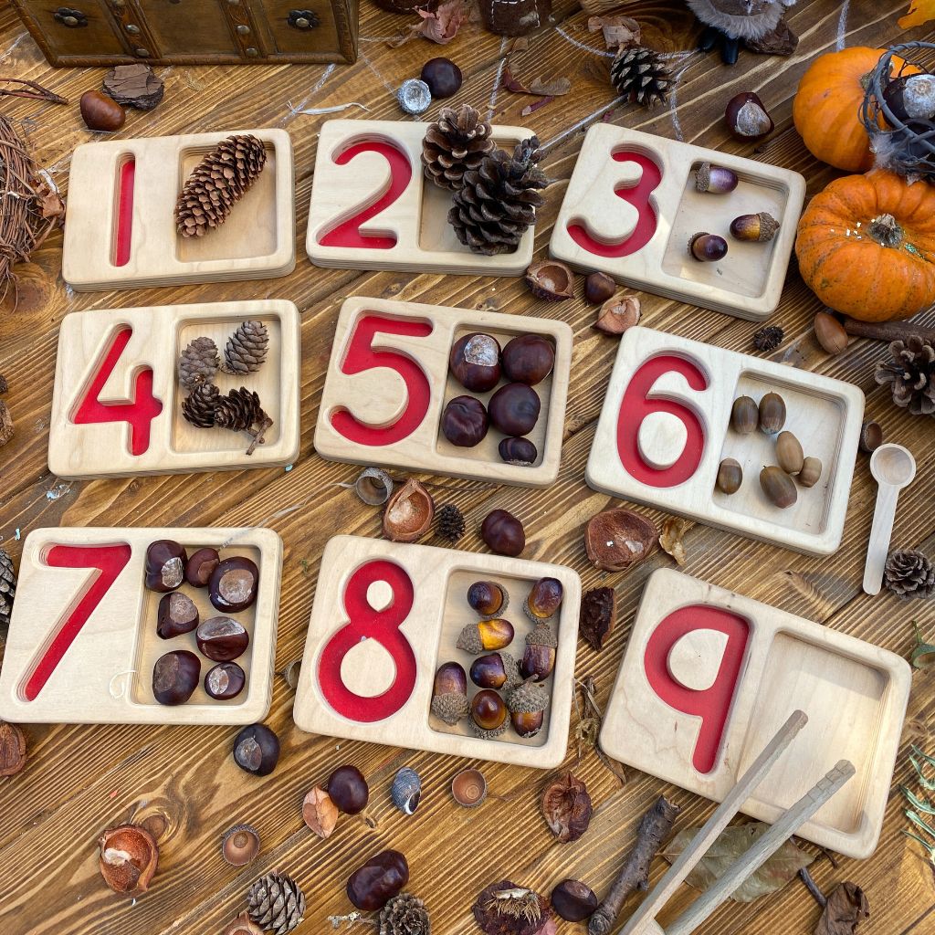 Wooden Number Trays 1-9
