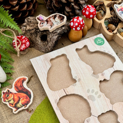 Woodland Animals Peg Puzzle and Small World Play Pieces