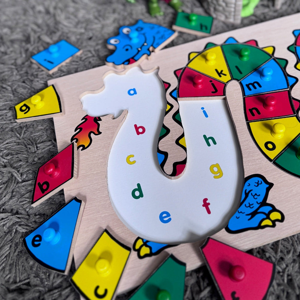 Dragon Alphabet - 26 piece Wooden Peg Puzzle