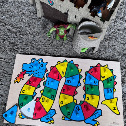 Dragon Alphabet - 26 piece Wooden Peg Puzzle