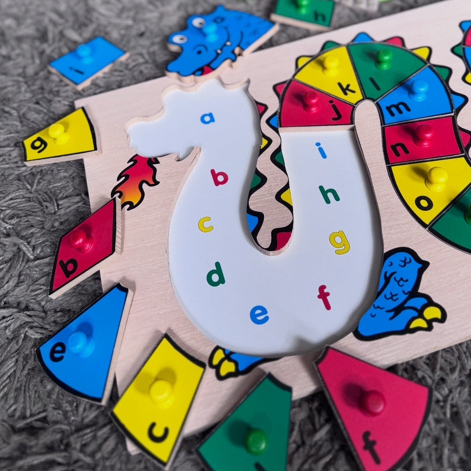 Dragon Alphabet - 26 piece Wooden Peg Puzzle