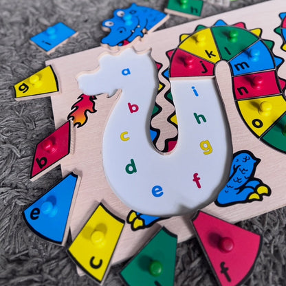 Dragon Alphabet - 26 piece Wooden Peg Puzzle
