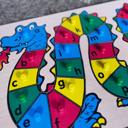 Dragon Alphabet - 26 piece Wooden Peg Puzzle
