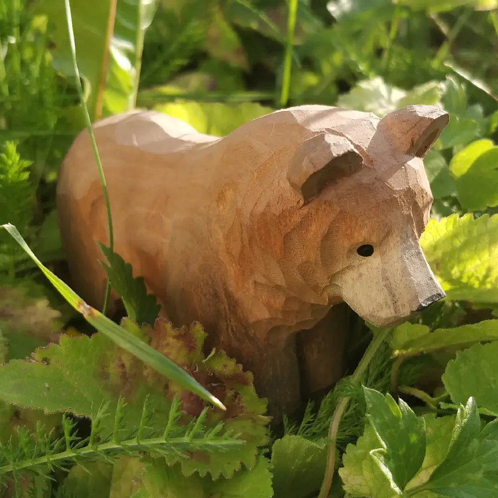 Hand Carved Woodland Animal Figures - Bear