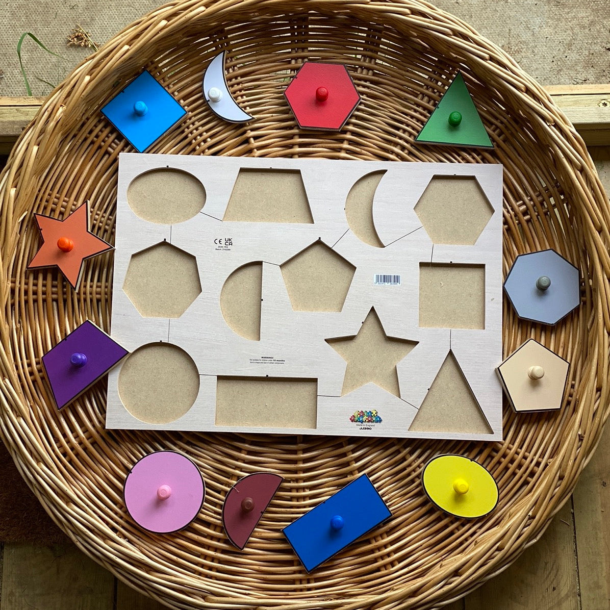 wooden shape peg puzzle