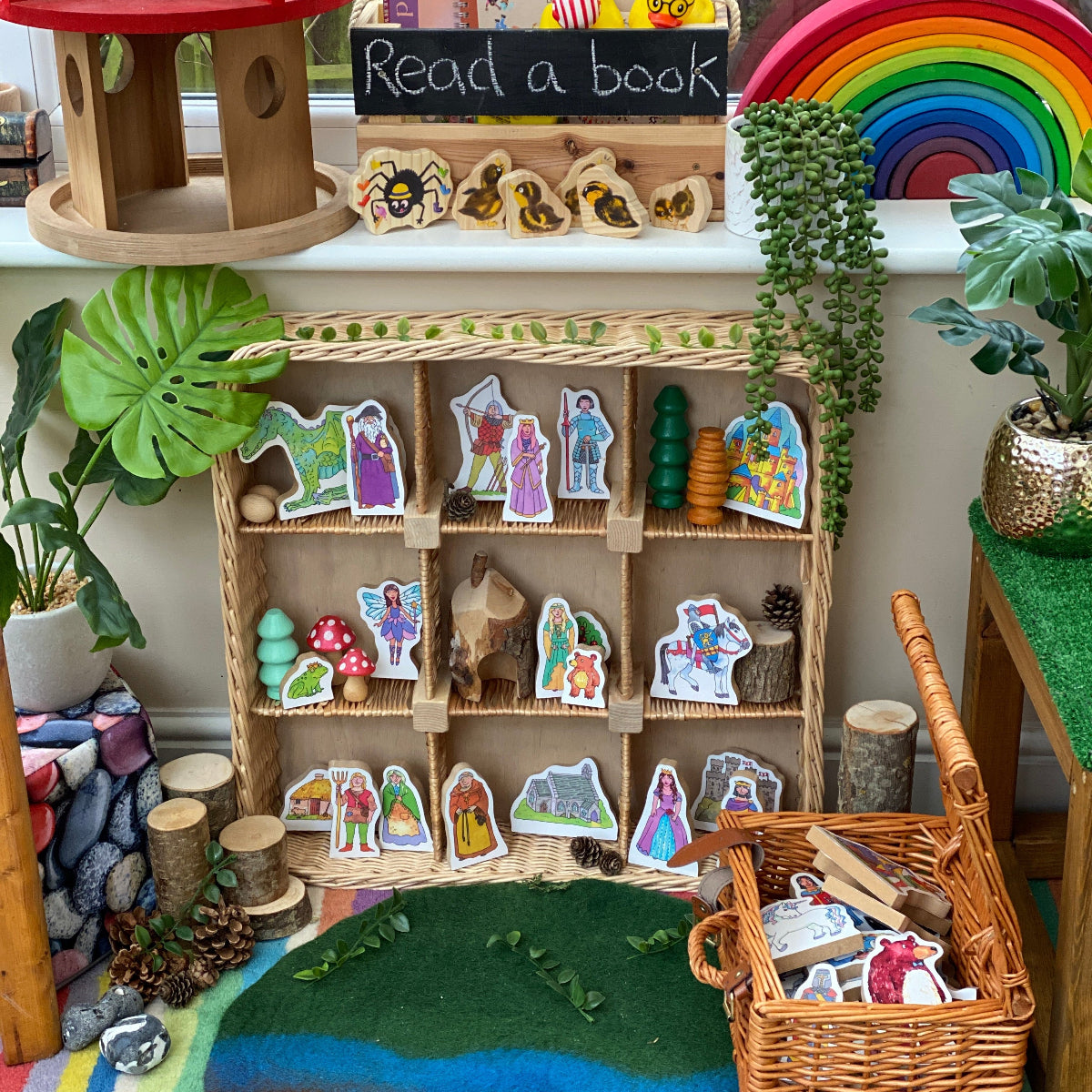 Children's play area with educational materials, toys, small world play